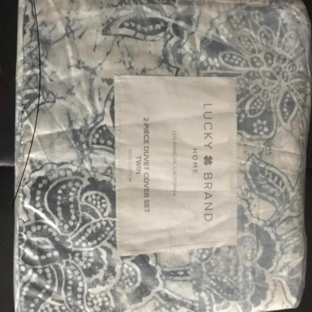 Lucky Brand Floral Batik Cotton Duvet Cover - Twin